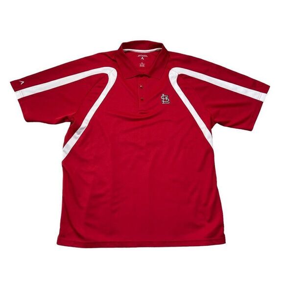 Antigua Men's St. Louis Cardinals Embroidered Point Desert Dry Polo - Picture 1 of 10